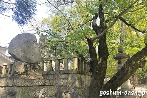 挙母神社(愛知県豊田市)の芭蕉句碑(木のもとに汁も鱠も桜かな)