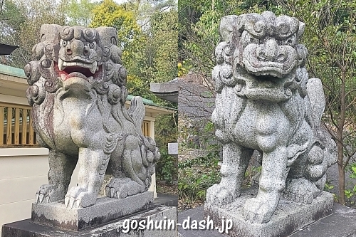 毘森神社の狛犬(神門前と鳥居前)