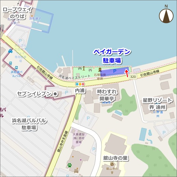 舘山寺ベイガーデン公共駐車場(無料駐車場)の地図01