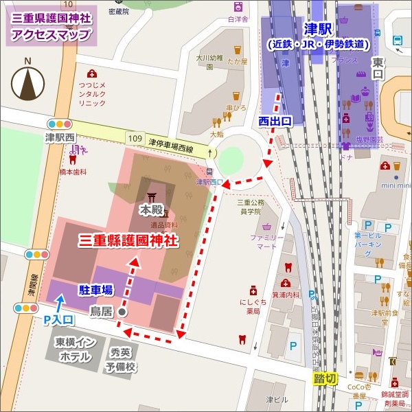 三重県護国神社(三重県津市)アクセスマップ(地図)02