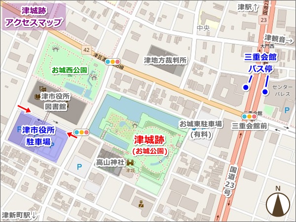 津城跡(三重県津市)アクセスマップ01