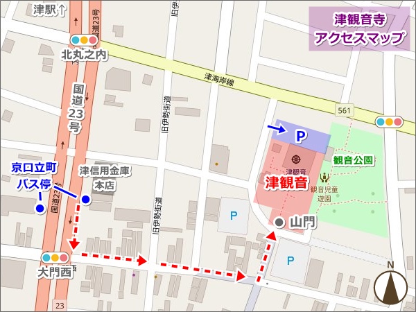 津観音(三重県津市)アクセス・駐車場マップ01
