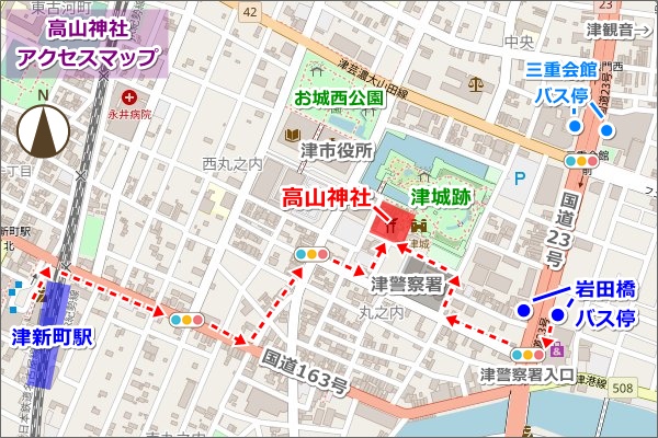 高山神社(三重県津市)アクセスマップ(地図)02